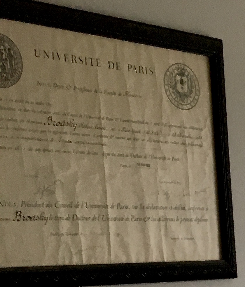 Stolen Antique French Medical School diploma from University of Paris, awarded to Robert Brodsky